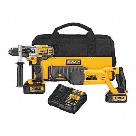 Dewalt Cordless Combo Kit, 20.0 V, 2 Tools, 2 Batt DCK292L2/ DCB200