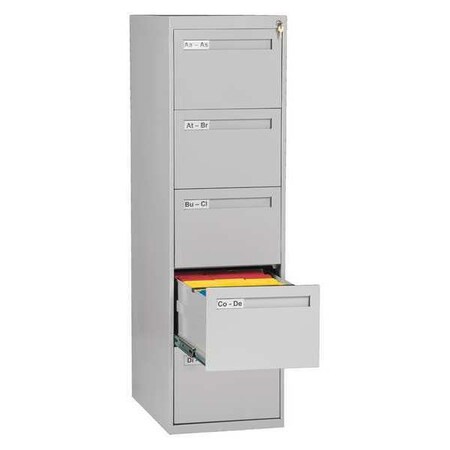 Tennsco 17-15/16" W 5 Drawer Light Gray, Legal V285C-MFLGY