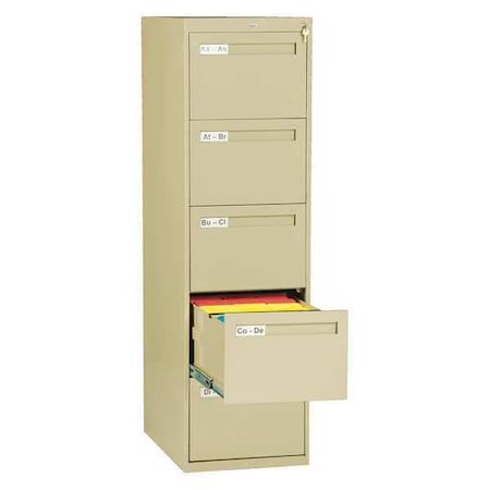 Tennsco 17-15/16" W 5 Drawer Sand, Legal V285C-MFSD