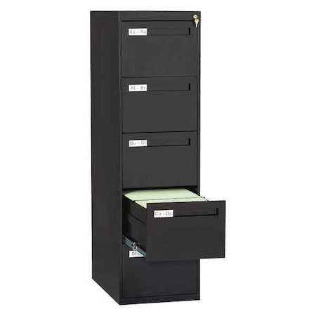 Tennsco 17-15/16" W 5 Drawer Black, Legal V285C-MFBK