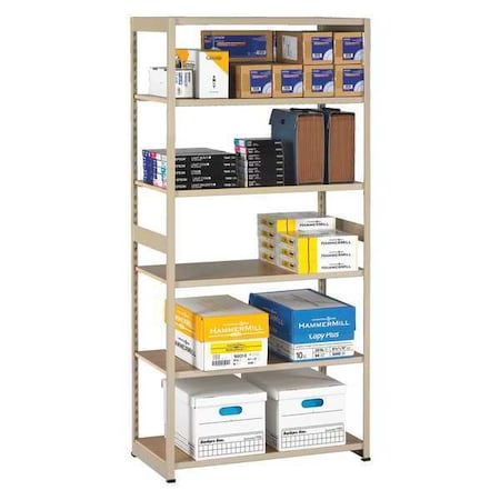 Tennsco Boltless Shelving Unit, 18"D x 36"W x 76"H, 5 Shelves, Carbon Steel RGL-1836S