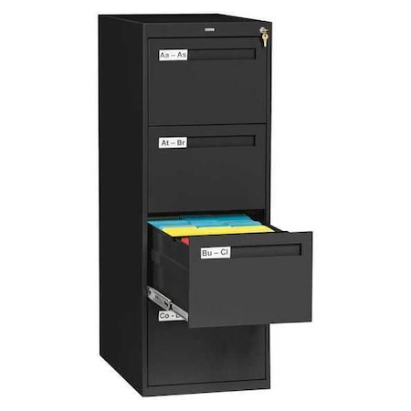 Tennsco 17-15/16" W 4 Drawer Black, Legal V284C-MFBK