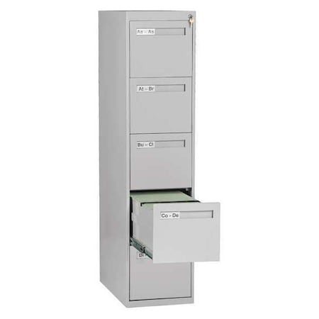 Tennsco 14-15/16" W 5 Drawer Light Gray, Letter V285-MFLGY