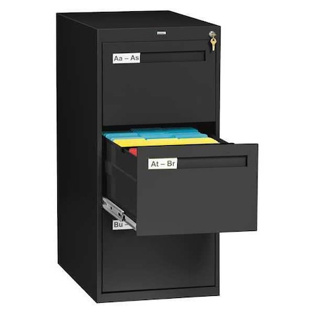 Tennsco 17-15/16" W 3 Drawer Black, Legal V283C-MFBK