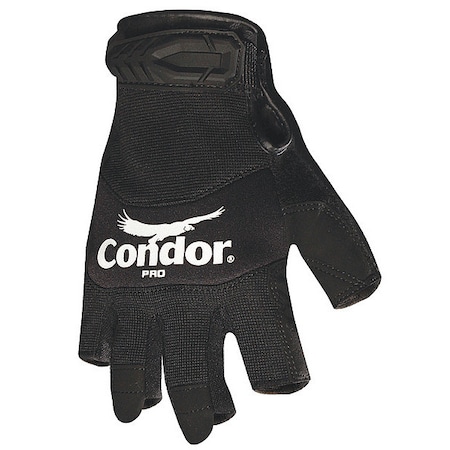 CONDOR Mechanics Gloves, S, Black, Spandex/Neoprene 42KZ54