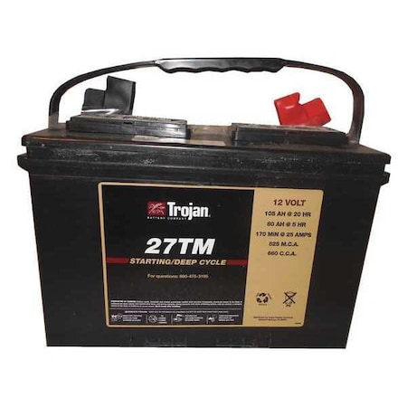 Terex Battery, 12V, GRP 27,105 AH 57159GT