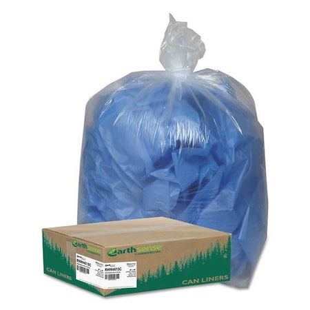 Aep Earthsense 45 gal Recycling Liners, 40 in x 46 in, Extra Heavy-Duty, 1.5 mil, Clear RNW4615C