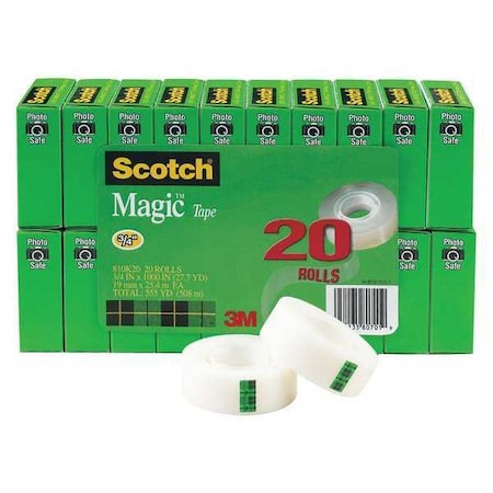 3M Office Tape, Not Applicable Tape Core Dia, Not Applicable, Cellulose Acetate, Transparent 810K20