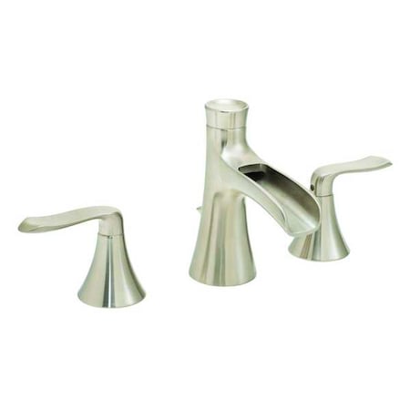 Speakman Manual Straight Bathroom Faucet, 6" to 12" Mount, Brushed Nickel 3 Hole SB-1221-E-BN