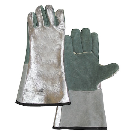 Chicago Protective Apparel Welding Gloves, Slip-On Cuff, Wing Thumb, Cowhide, Universal, 1 PR 901-ALUM