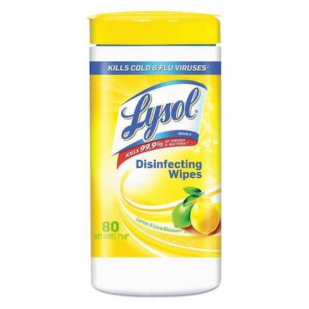 Lysol Disinfecting Wipes, Canister, Lemon and Lime Blossom, White 19200-77182