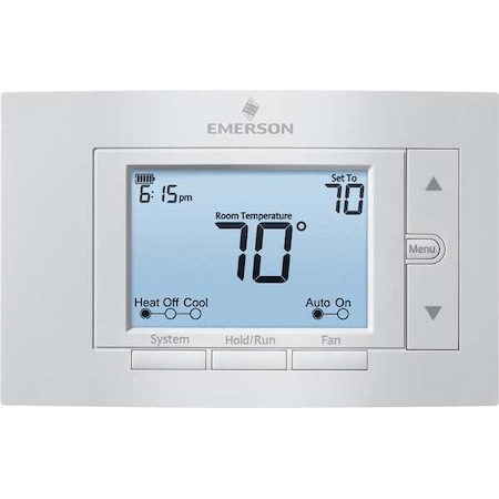 White-Rodgers 80 Series Thermostats, 7 Programs, 4 H, 2 C, Wall Mount, Hardwired/Battery, 24VAC 1F85U-22PR