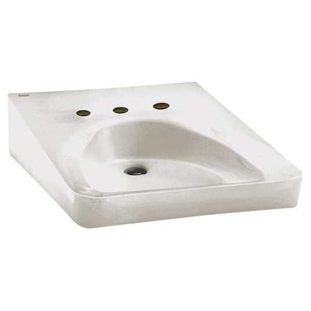 American Standard Wheelchair Users Bathroom Sink, Vitreous China White, Wall Mount, Number of Holes: 4 9140021.020