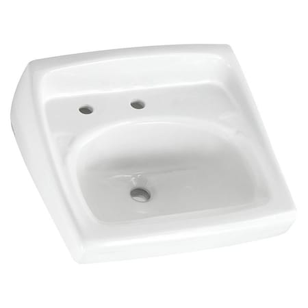 American Standard White Bathroom Sink, Vitreous China, Wall Mount, Number of Holes: 2 0356115.020