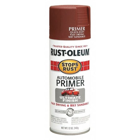 Rust-Oleum Spray Paint, Red, Primer, Solvent, 12 oz 2067830