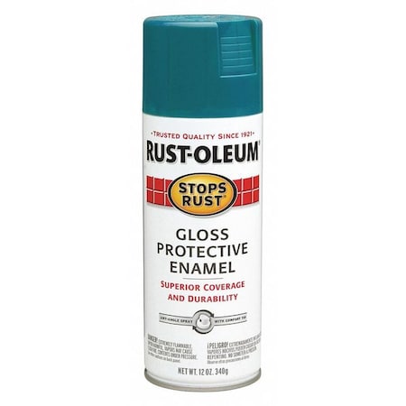 Rust-Oleum Spray Paint, Lagoon, Gloss, Solvent, 12 oz 277239