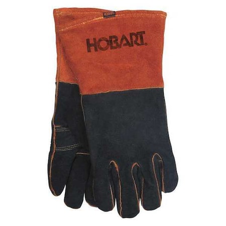 Hobart Filler Metals Welding Gloves, Gauntlet Cuff, Keystone Thumb, Standard Leather Cowhide, XL, 1 PR 770439