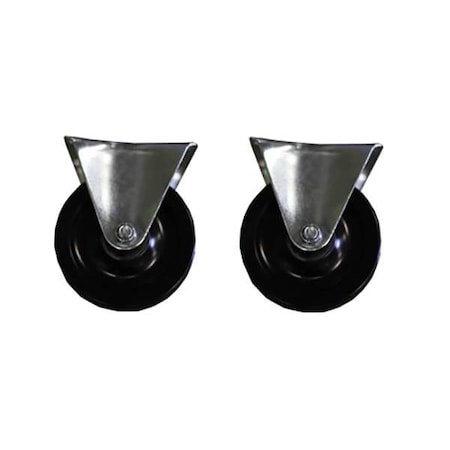 Ideal Shield Rubber Casters, PK2 CASTER 4" X 1.25" SOFT RUBBER WHEEL