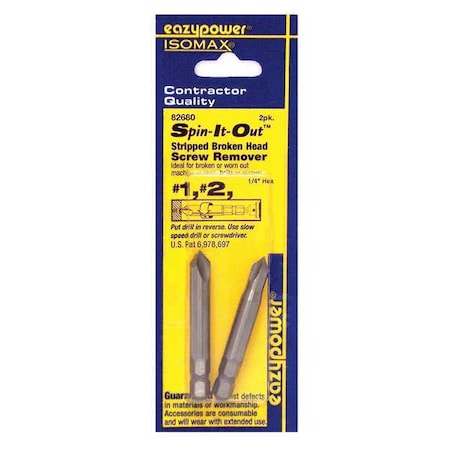Eazypower Damaged Screw Remover, No.1, No.2, PK2 82680