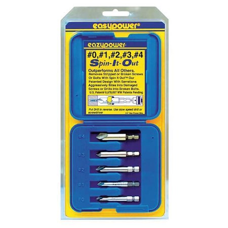 Eazypower Damaged Screw Remover, No.0 to No.4, PK5 82681