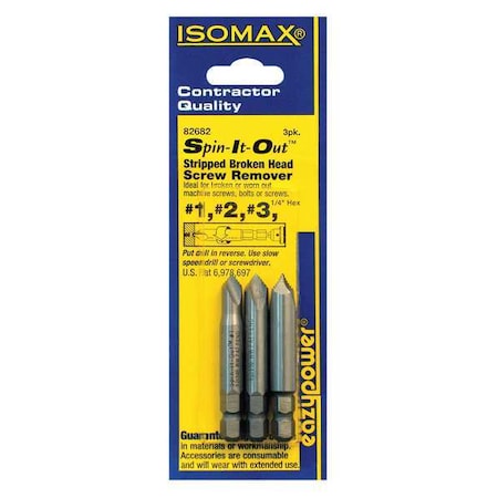 Eazypower Damaged Screw Remover, No.1 to No.3, PK3 82682