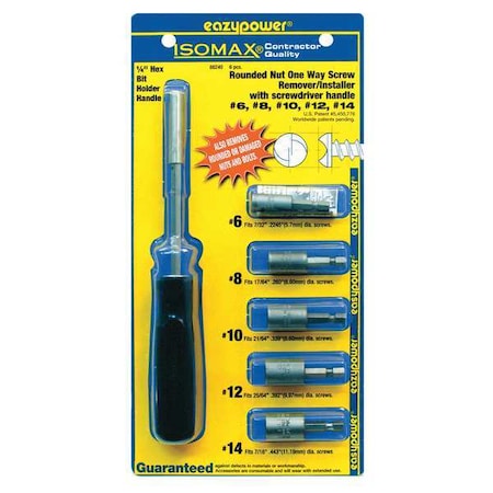 Eazypower One Way Screw Remover, No.6 to 14, 6 pcs. 88240