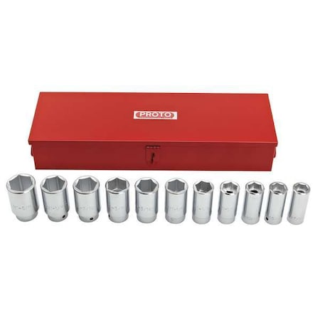 Proto 3/4" Drive Deep Socket Set, SAE, 11 pcs J55108