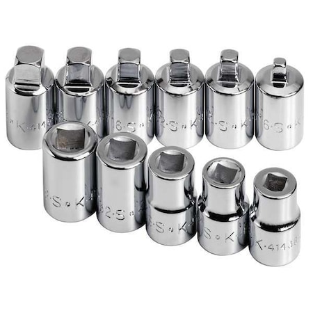 Sk Professional Tools 3/8" Drive Socket Set SAE 11 Pieces 1/4 in to 3/8 in , Chrome 19781