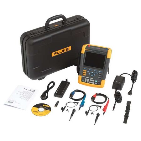 Fluke Handheld Oscilloscope with Kit, 500 MHz, 2 Channels, 153mm Full Color LCD with LED Backlight FLUKE-190-502S