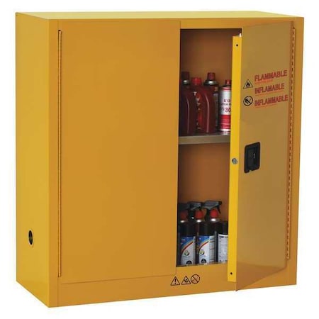 Condor Hazardous Material Storage Cabinet, 30 gal, 1 Shelves, Steel, 43 in W x 45 1/2 in H x 18 in D 42X499