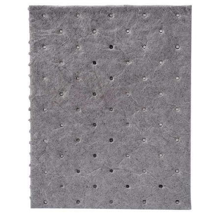 Brady Sorbent Pad, 11 gal, 7 1/2 in x 10 in, Universal, Gray, 200 PK SRP200