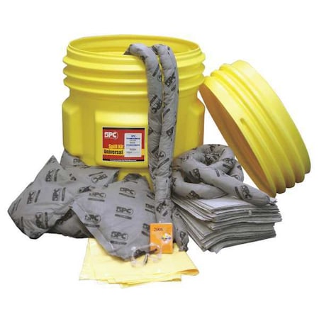 Brady Spill Kit, 63 gal Volume Absorbed per Kit, 65 gal Capacity, Drum, Yellow SKA65