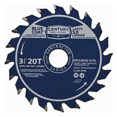 Century Drill & Tool 3-3/8", 20-Teeth Contractor Finishing Blade 10236