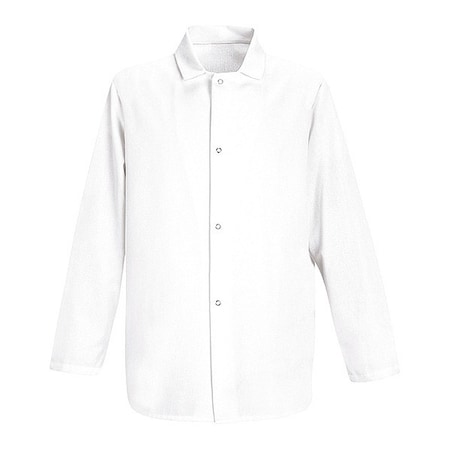 Red Kap Coat, 65% Polyester/35% Cotton, Grippers, White, Xl 0416WH RG XL