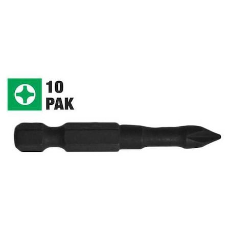 Century Drill & Tool Impact Pro Screwdriver Bit Phil, 2, 10Pk 66982