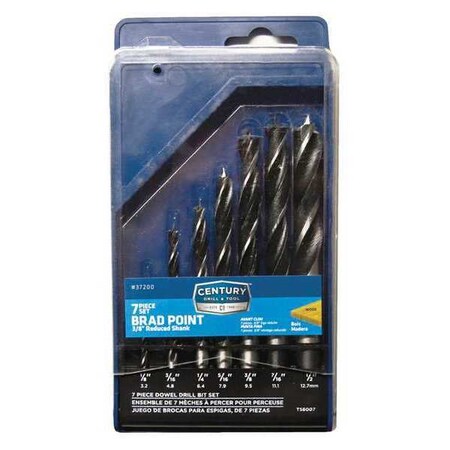 Century Drill & Tool Brad Point Drill, 7 Pc Set 37200