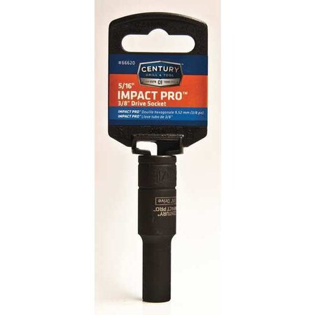 Century Drill & Tool Drive Socket, 3/8 in., Impact, 5/16 in. 66620