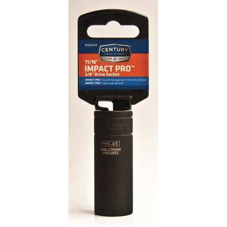 Century Drill & Tool Drive Socket, 3/8 in., Impact, 11/16 in. 66644