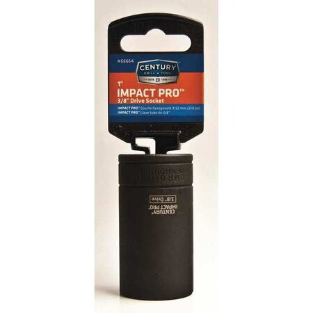 Century Drill & Tool Drive Socket, 3/8 in., Impact, 1 in. 66664