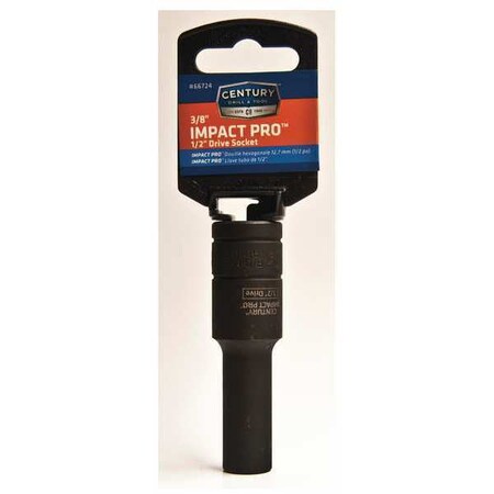 Century Drill & Tool High Impact Socket, 1/2 Drive, 3/8 in. 66724