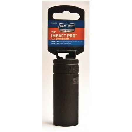 Century Drill & Tool High Impact Socket, 1/2 Drive, 7/8 in. 66756