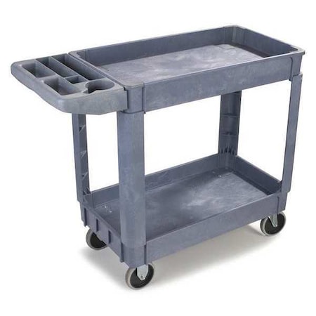 Carlisle Foodservice Polypropylene, Small Bin Top Utility Cart, Gray, 33-1/2 in H x 17-1/4 in W, 2 Shelves, Gray UC401823