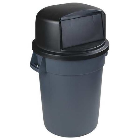 Carlisle Foodservice Bronco 32 Gal Round Trash Can Dome Lid, Dome Top Black, Polyethylene 34103403
