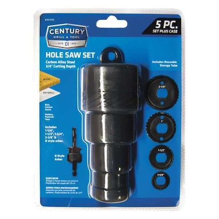 Century Drill & Tool Carbon Hole Saw Set 5 Pcs. 05495