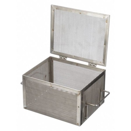 Marlin Steel Wire Products Rectangular Parts Washing Basket, #4 Mesh Size, Stainless Steel, Silver 00-00368229-38