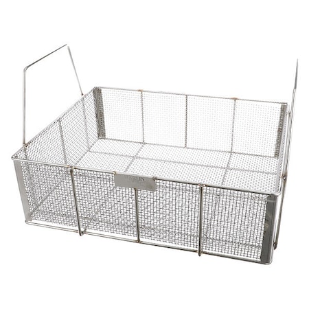 Marlin Steel Wire Products Rectangular Parts Washing Basket, #4 Mesh Size, Stainless Steel, Silver 00-00368190-38