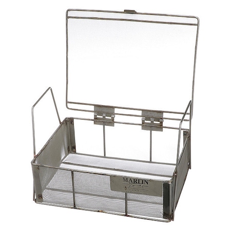 Marlin Steel Wire Products Rectangular Parts Washing Basket, #24 Mesh Size, Stainless Steel, Silver 00-00368215-38