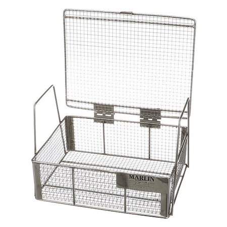 Marlin Steel Wire Products Rectangular Parts Washing Basket, #4 Mesh Size, Stainless Steel, Silver 00-00368223-38