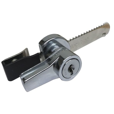 Delta Lock Sliding Door Lock, Polished chrome, 1/4 For Door Thickness, Keyed Alike Key Type G RR1250R270PCSM1