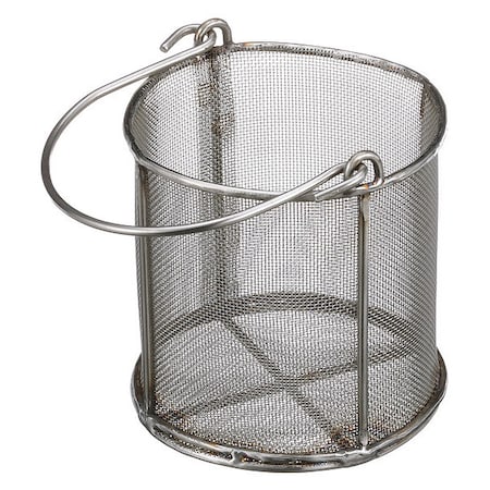 Marlin Steel Wire Products Round Parts Washing Basket, #24 Mesh Size, Stainless Steel, Silver 00-00368202-38